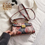 PU Leather Snakeskin Print Crossbody Bag - Crossbody Bag by Trendsi | Available at Handbags Specialist Headquarter