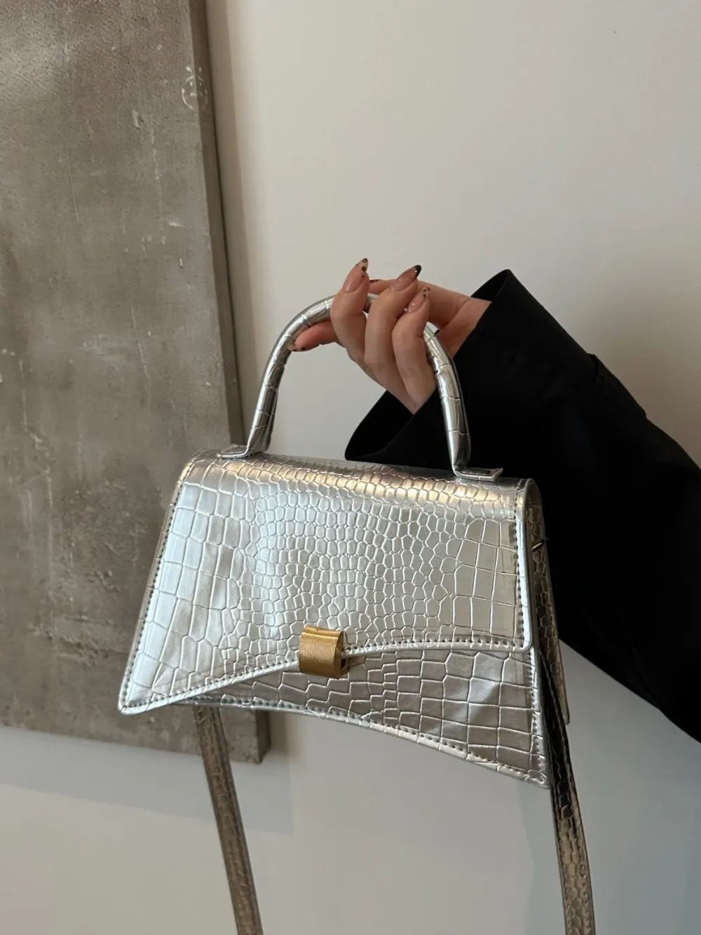 Solid Color PU Leather Handbag - handbags by Trendsi | Available at Handbags Specialist Headquarter