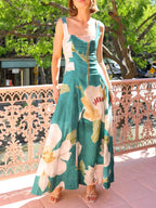 Printed Square Neck Maxi Dress - Maxi Dress by Trendsi | Available at Handbags Specialist Headquarter