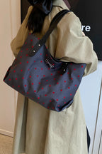 Polyester Bow Polka Dot Tote Bag - Tote Bag by Trendsi | Available at Handbags Specialist Headquarter