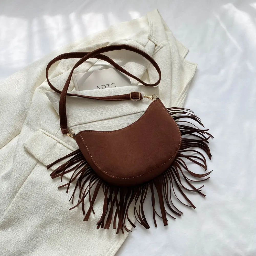 Fringe Detail Crossbody Bag - Handbags by Trendsi | Available at Handbags Specialist Headquarter