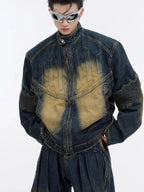 Men's Zip Up Long Sleeve Denim Jacket - Men's jackets by Trendsi | Available at Handbags Specialist Headquarter