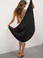 Rainbow Pompom Trim Swim Skirt -  by Trendsi | Available at Handbags Specialist Headquarter