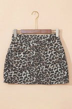 Leopard Denim Mini Skirt - Skirts by Trendsi | Available at Handbags Specialist Headquarter