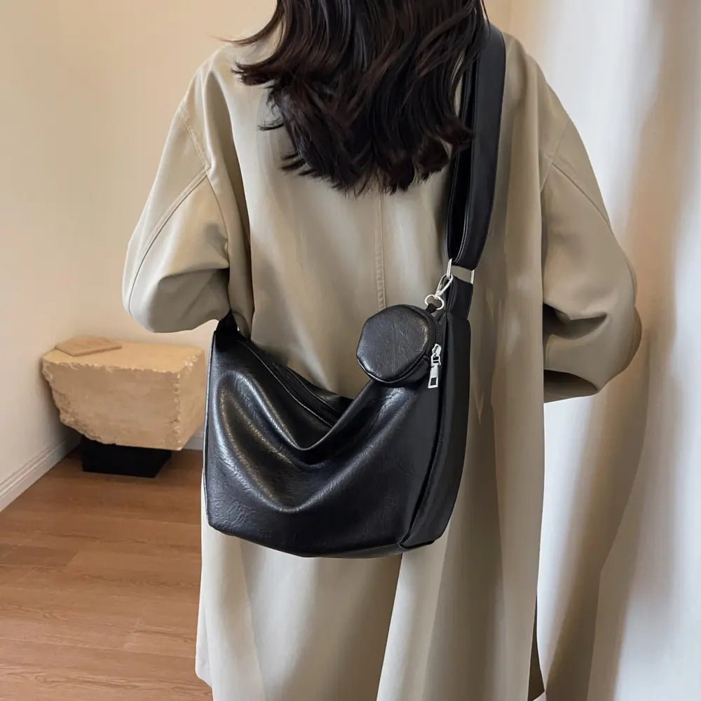 PU Leather Crossbody Bag with Small Purse - handbags by Trendsi | Available at Handbags Specialist Headquarter