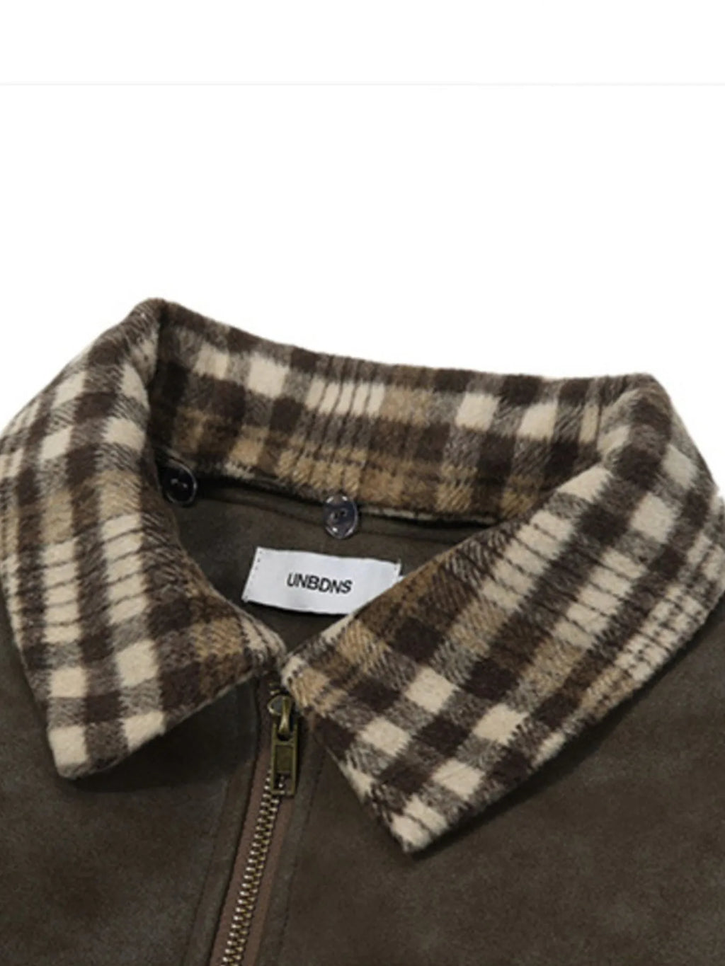 Men's Plaid Collar Detail Zip Up Jacket - Men's jackets by Trendsi | Available at Handbags Specialist Headquarter