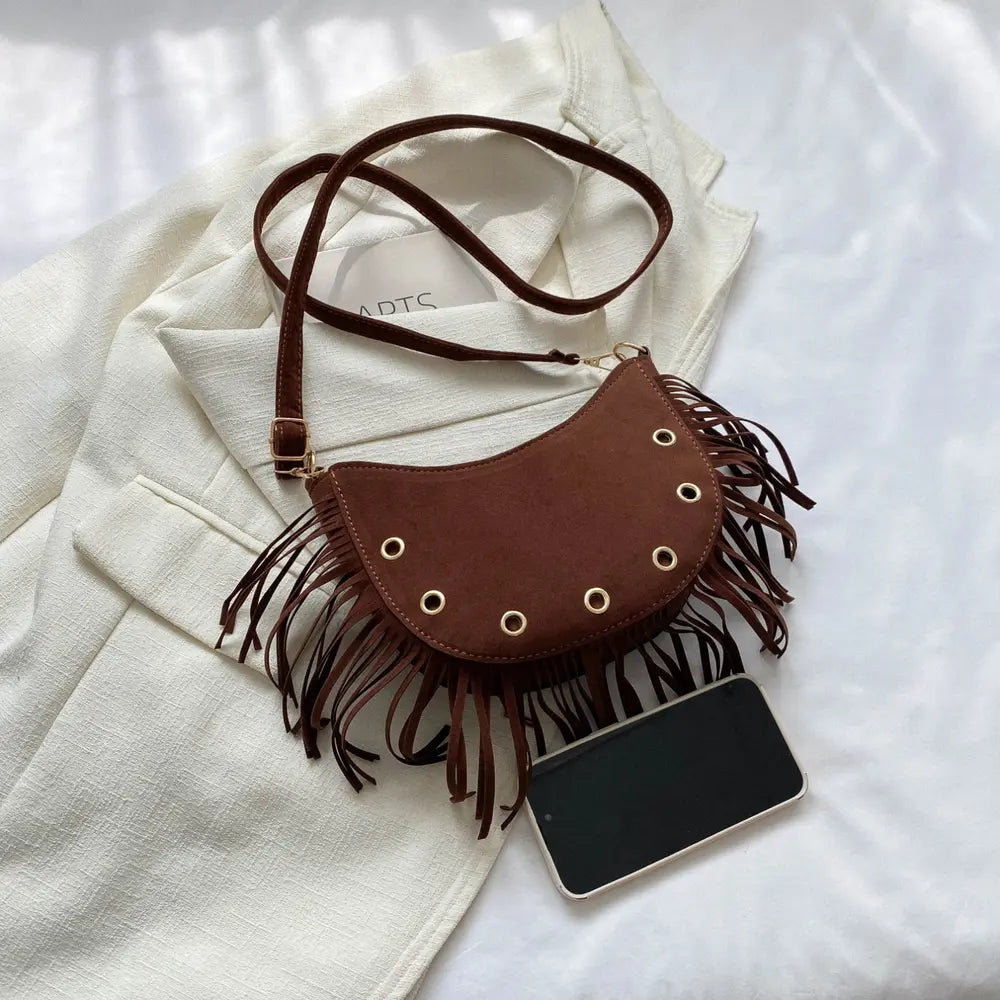 Fringe Detail Crossbody Bag - Handbags by Trendsi | Available at Handbags Specialist Headquarter