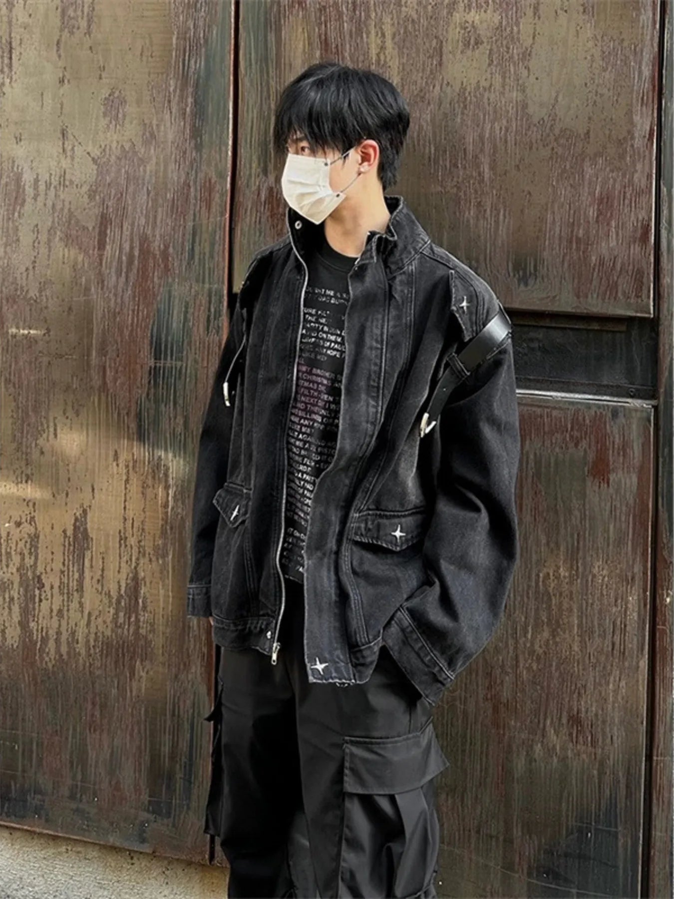 Men's Zip Up Long Sleeve Denim Jacket - Men's jackets by Trendsi | Available at Handbags Specialist Headquarter