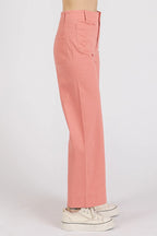 Mittoshop Twill Patch Pocket High Rise Wide Leg Pants - Women Pants by Trendsi | Available at Handbags Specialist Headquarter