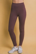Love Tree High Waist Leggings with Side Pockets - Leggings by Trendsi | Available at Handbags Specialist Headquarter