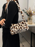 Leopard Fluff Shoulder Bag - Handbags by Trendsi | Available at Handbags Specialist Headquarter