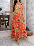 Devine Printed Sleeveless Maxi Dress - Maxi Dress by Trendsi | Available at Handbags Specialist Headquarter