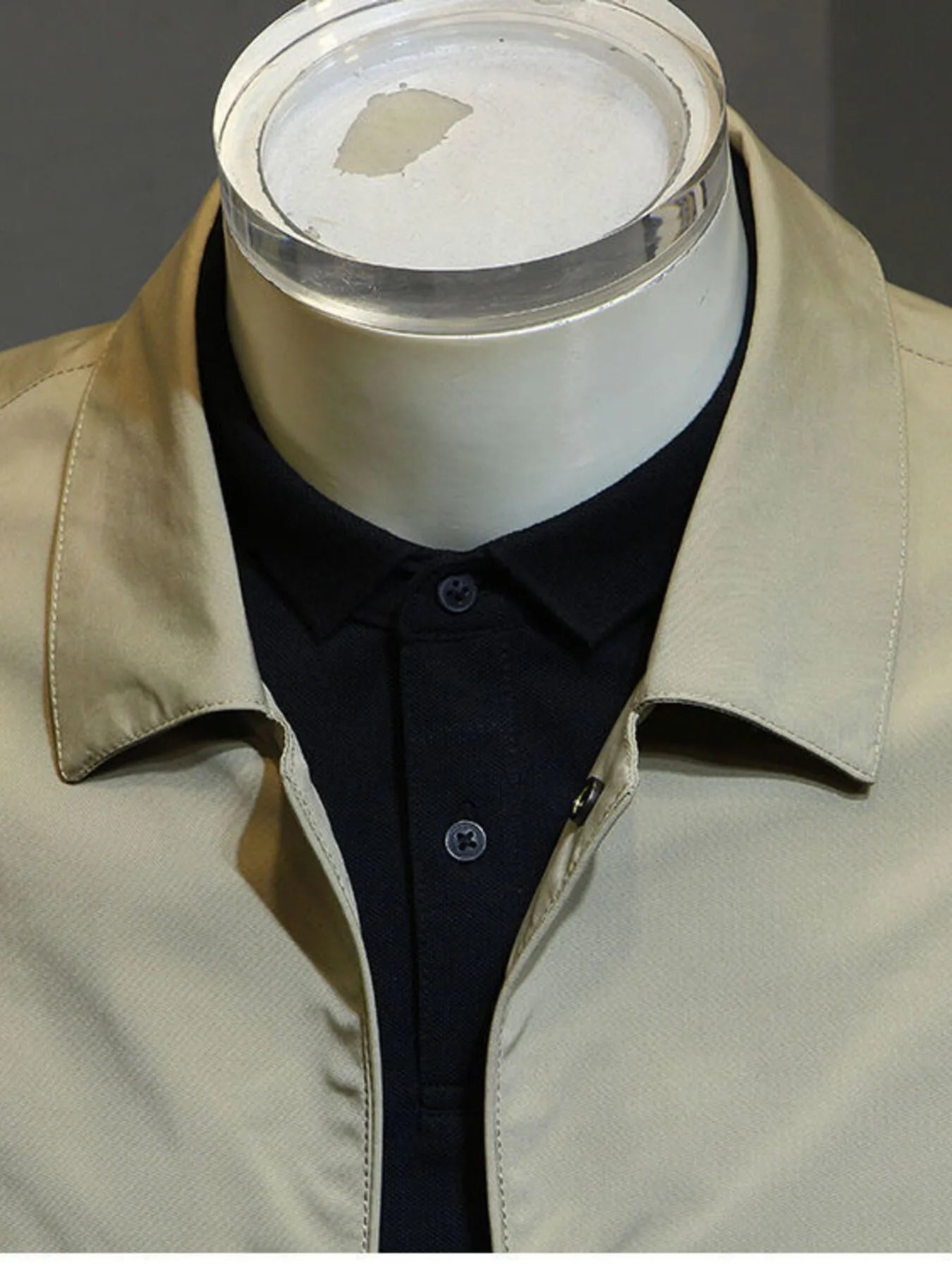 Men's Plus Size Snap Down Long Sleeve Jacket - Men's jackets by Trendsi | Available at Handbags Specialist Headquarter