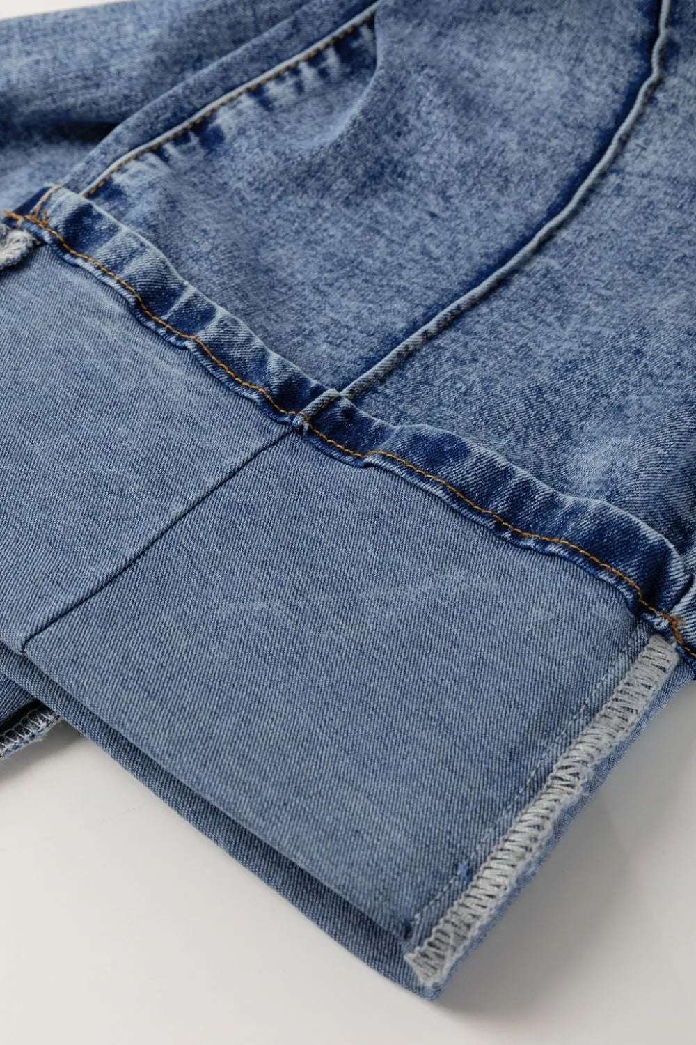 High-Waisted Wide-Leg Cuffed Jeans - Women / Jeans & Denim by Trendsi | Available at Handbags Specialist Headquarter