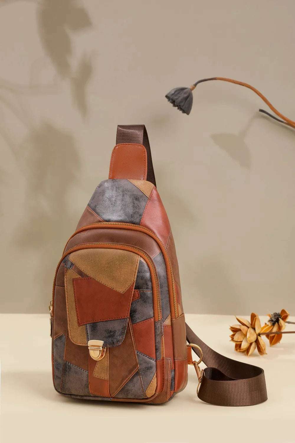 PU Leather Color Block Crossbody Bag - Crossbody Bag by Trendsi | Available at Handbags Specialist Headquarter