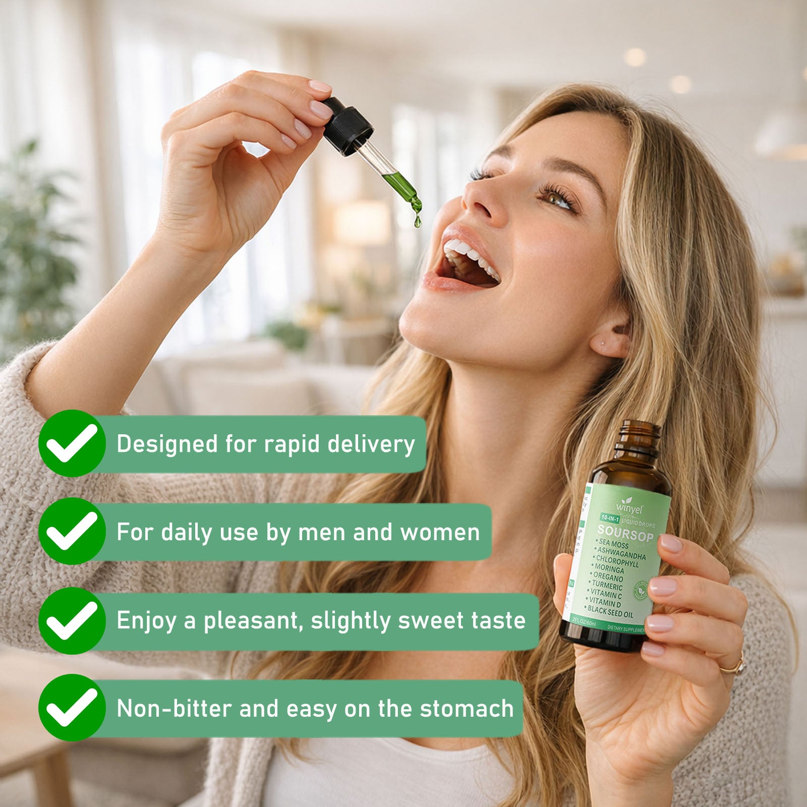 Soursop Drops 10-in-1 Herbal Extracts, 2 Fl Oz
