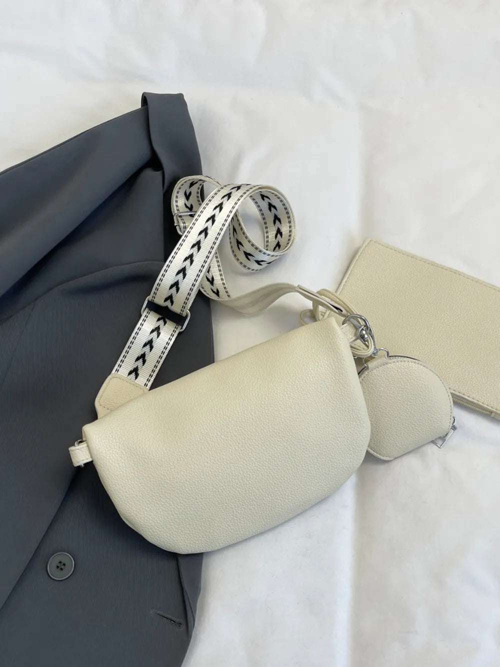 PU Leather Adjustable Strap Crossbody Bag with Coin Purse - Crossbody Bag by Trendsi | Available at Handbags Specialist Headquarter