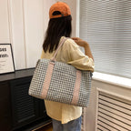 Houndstooth Canvas Travel Bag - travel-bag by Trendsi | Available at Handbags Specialist Headquarter