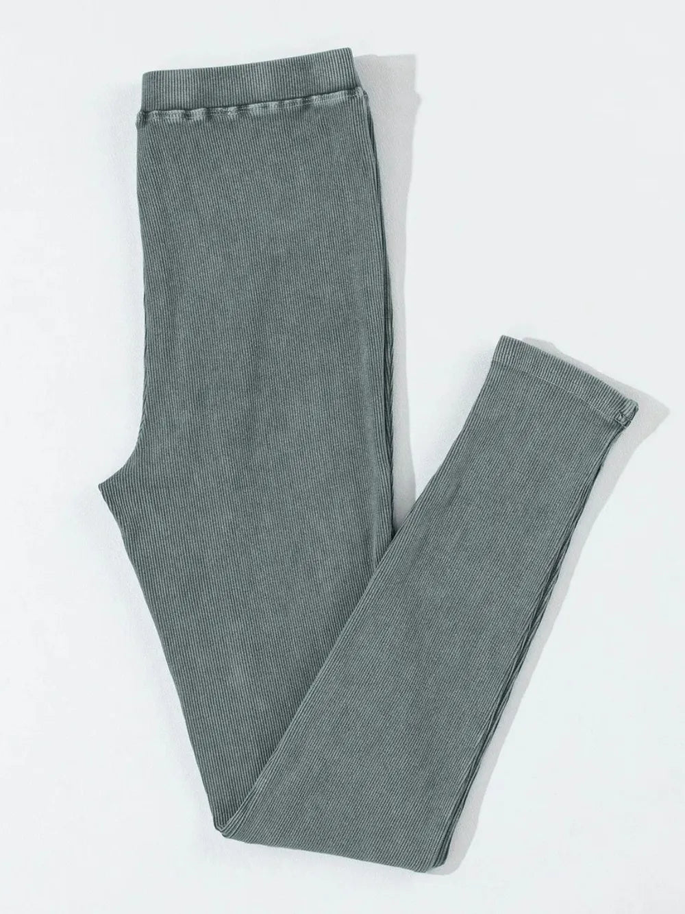 Ribbed Elastic Waist Leggings - Leggings by Trendsi | Available at Handbags Specialist Headquarter