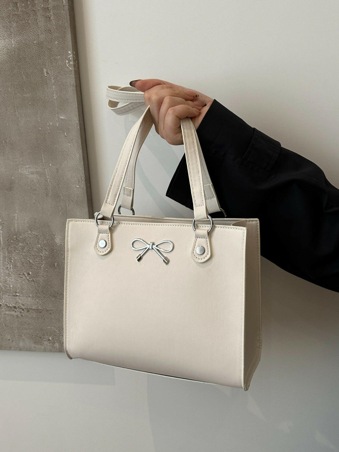 Bow PU Leather Shoulder Bag - Shoulder Bags by Trendsi | Available at Handbags Specialist Headquarter