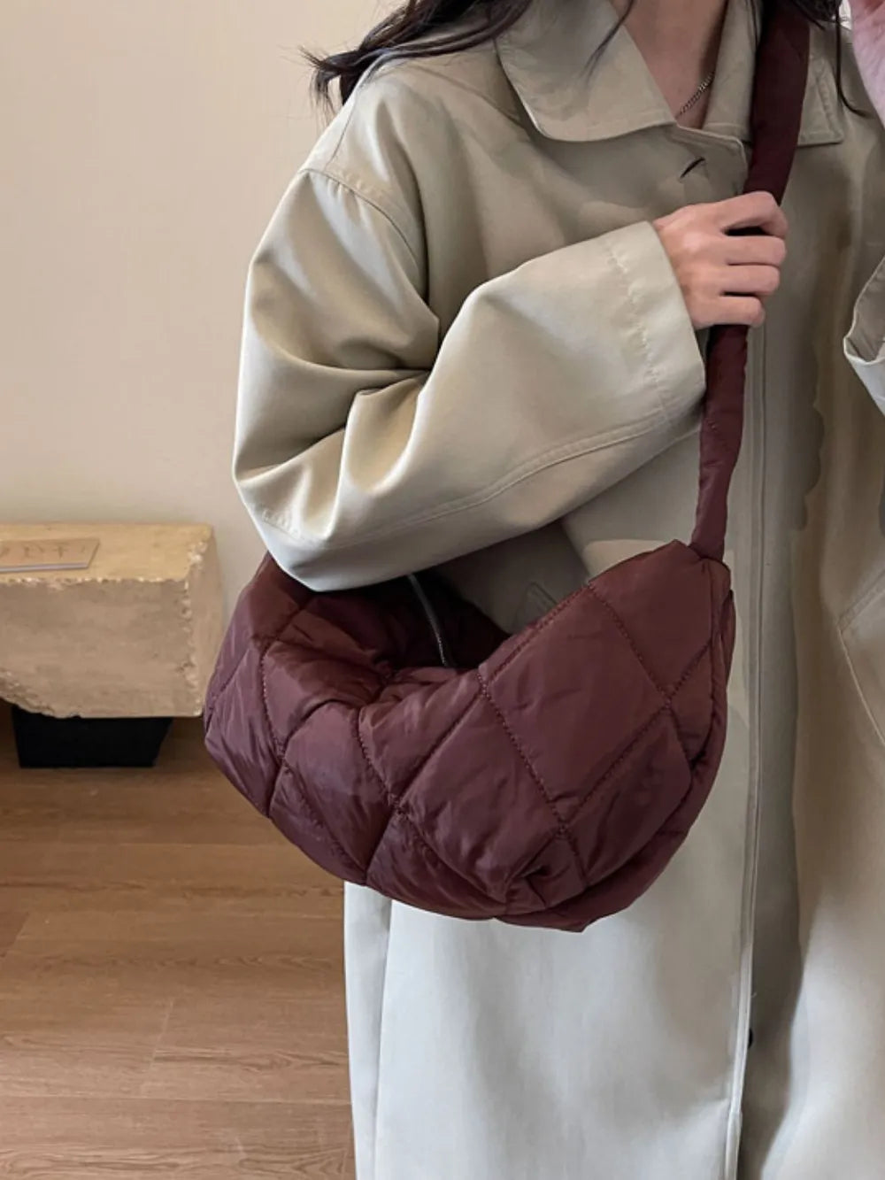 Quilted Polyester Crossbody Bag - Handbags by Trendsi | Available at Handbags Specialist Headquarter