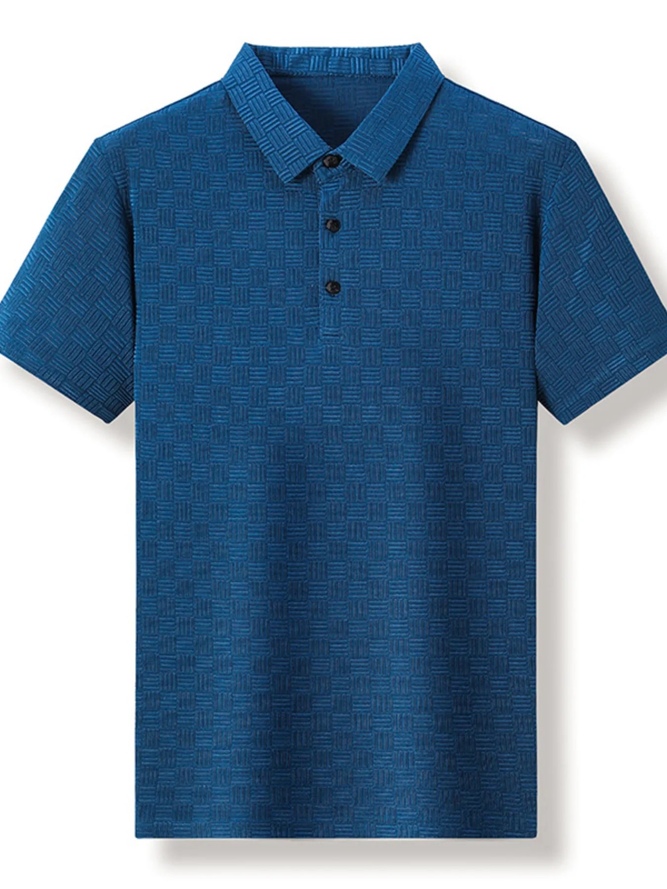 Men's Plus Size Classic Short Sleeve Textured Polo Shirt - Men's Polo shirt by Trendsi | Available at Handbags Specialist Headquarter