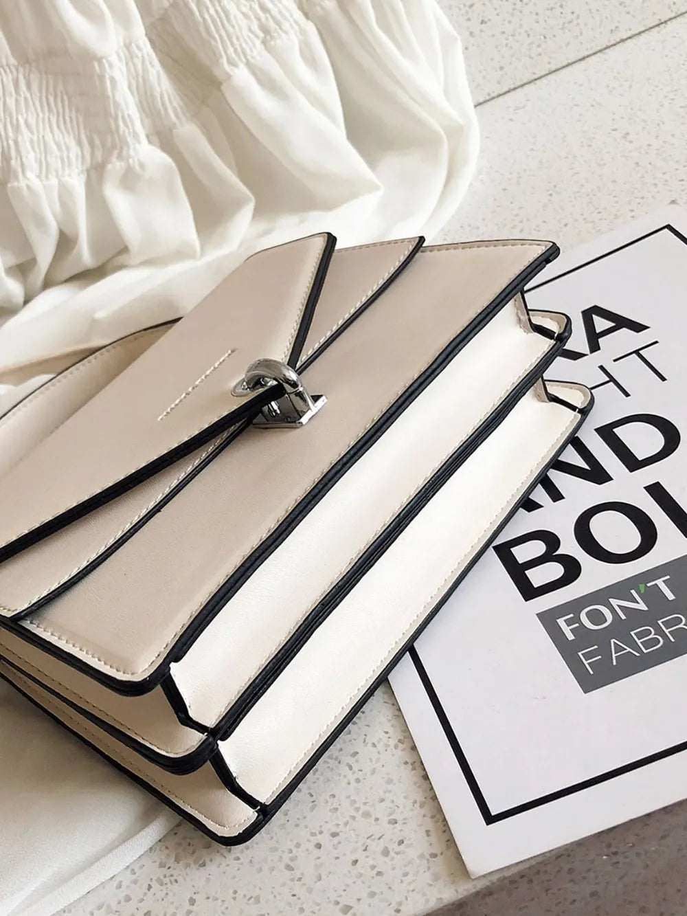 Chain PU Leather Detachable Shoulder Strap Handbag - handbags by Trendsi | Available at Handbags Specialist Headquarter