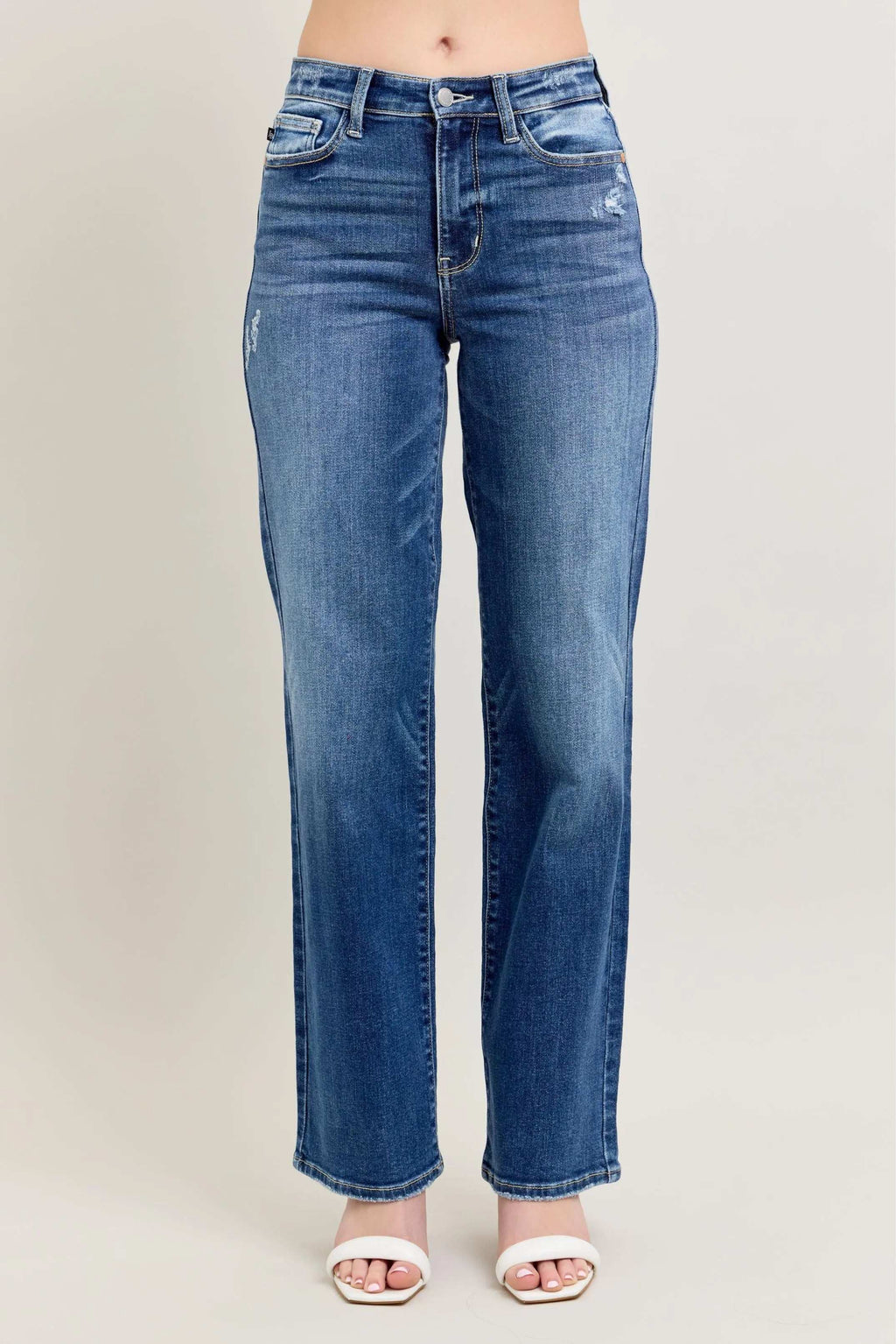 Judy Blue Full Size High Waist 90's Straight Leg Jeans Plus Size - Women / Jeans & Denim by Trendsi | Available at Handbags Specialist Headquarter