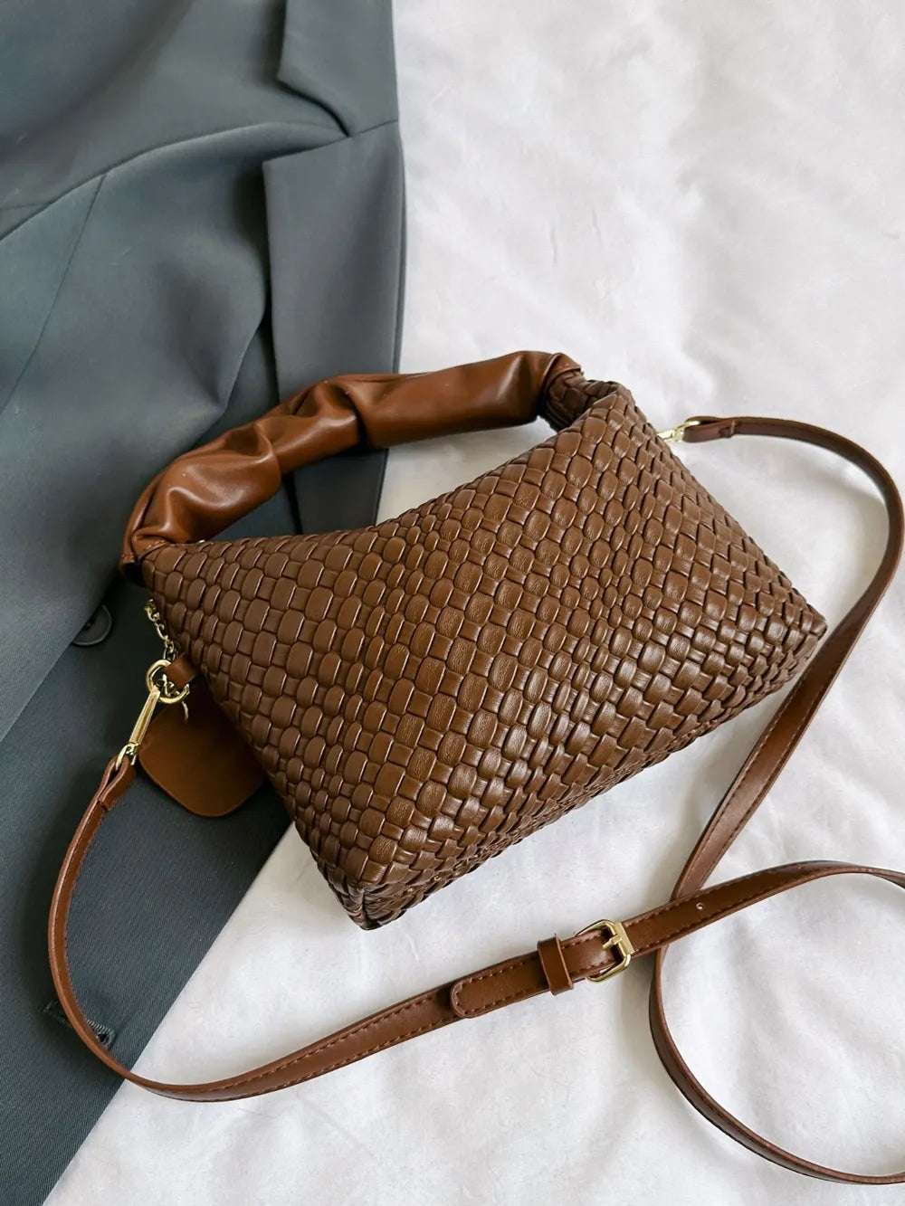 PU Leather Woven Crossbody Bag - Crossbody Bag by Trendsi | Available at Handbags Specialist Headquarter