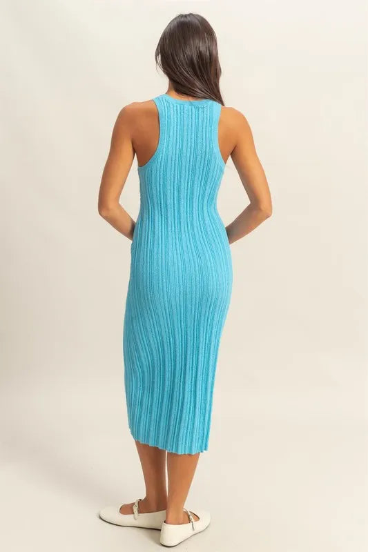 HYFVE Round Neck Bodycon Ribbed Knit Dress - Maxi Dress by Trendsi | Available at Handbags Specialist Headquarter