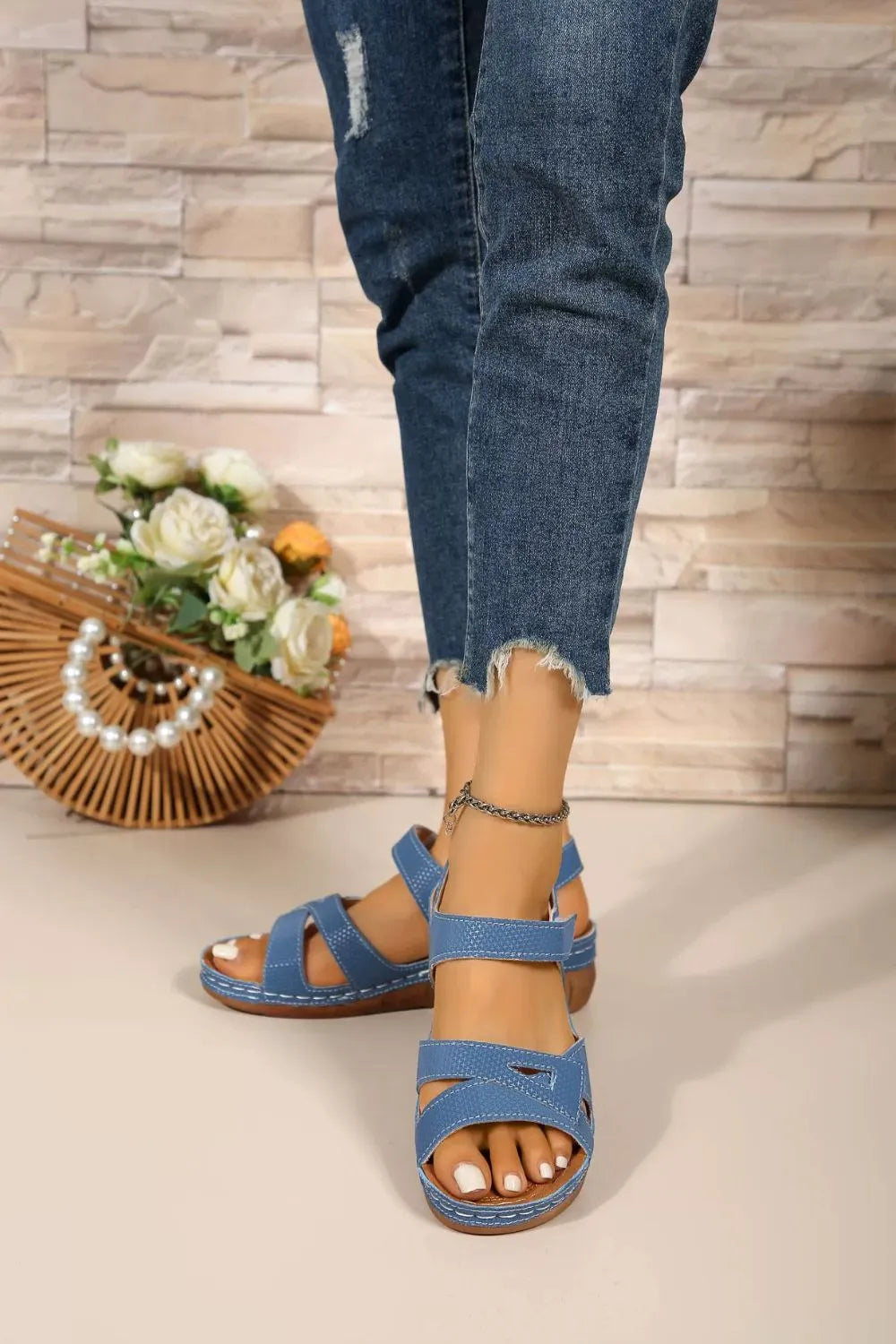 Open Toe Wedge Sandals -  by Trendsi | Available at Handbags Specialist Headquarter