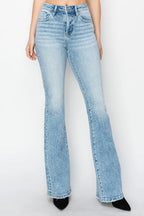 RISEN High Rise Bootcut Jeans - Women / Jeans & Denim by Trendsi | Available at Handbags Specialist Headquarter