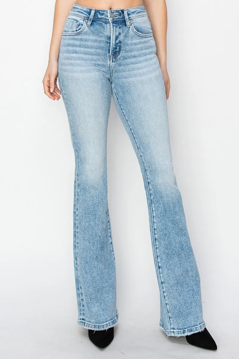 RISEN High Rise Bootcut Jeans - Women / Jeans & Denim by Trendsi | Available at Handbags Specialist Headquarter
