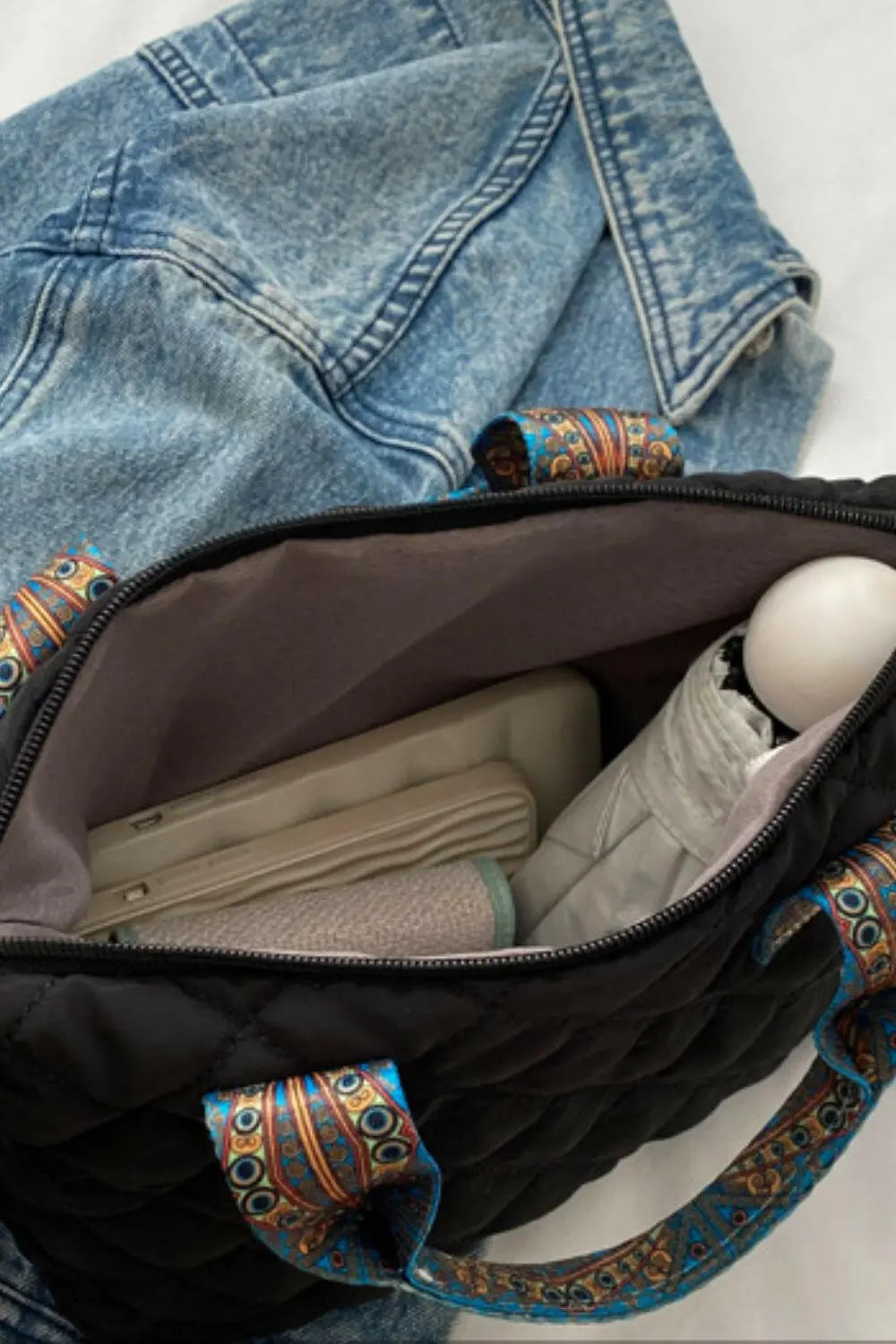 Bubble Textured Printed Strap Handbag - Tote Bag by Trendsi | Available at Handbags Specialist Headquarter