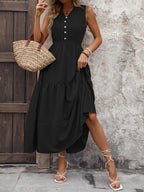 Notched Sleeveless Maxi Tank Dress - Maxi Dress by Trendsi | Available at Handbags Specialist Headquarter