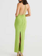 Backless Slit Sleeveless Bodycon Maxi Dress - Maxi Dress by Trendsi | Available at Handbags Specialist Headquarter