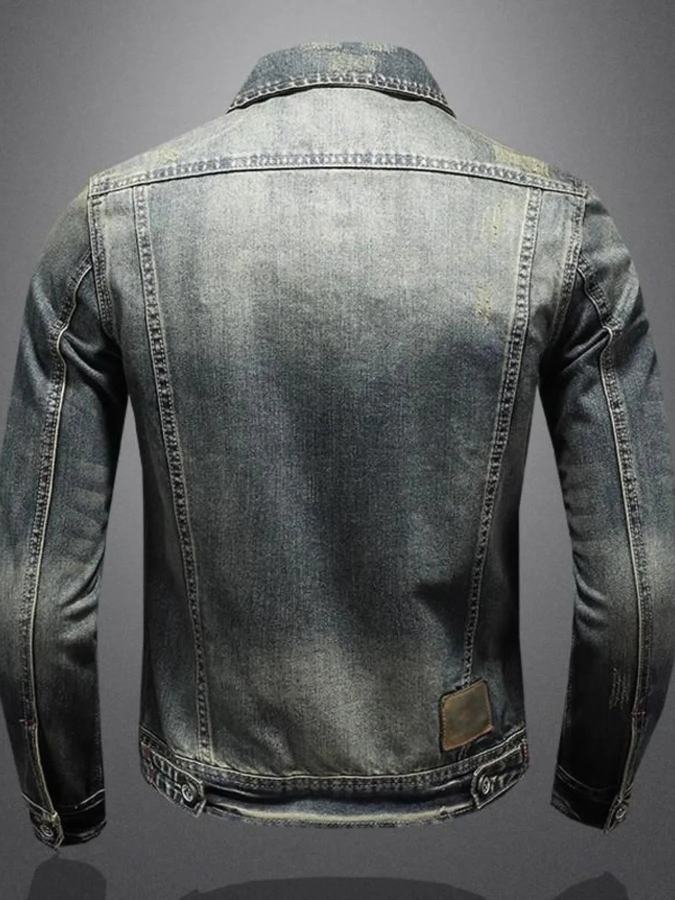 Men's Plus Size Vintage Washed Zip Up Denim Jacket - Men's jackets by Trendsi | Available at Handbags Specialist Headquarter