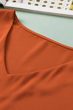 Plus Size V-Neck Petal Sleeve Blouse - Plus Size Shirts by Trendsi | Available at Handbags Specialist Headquarter