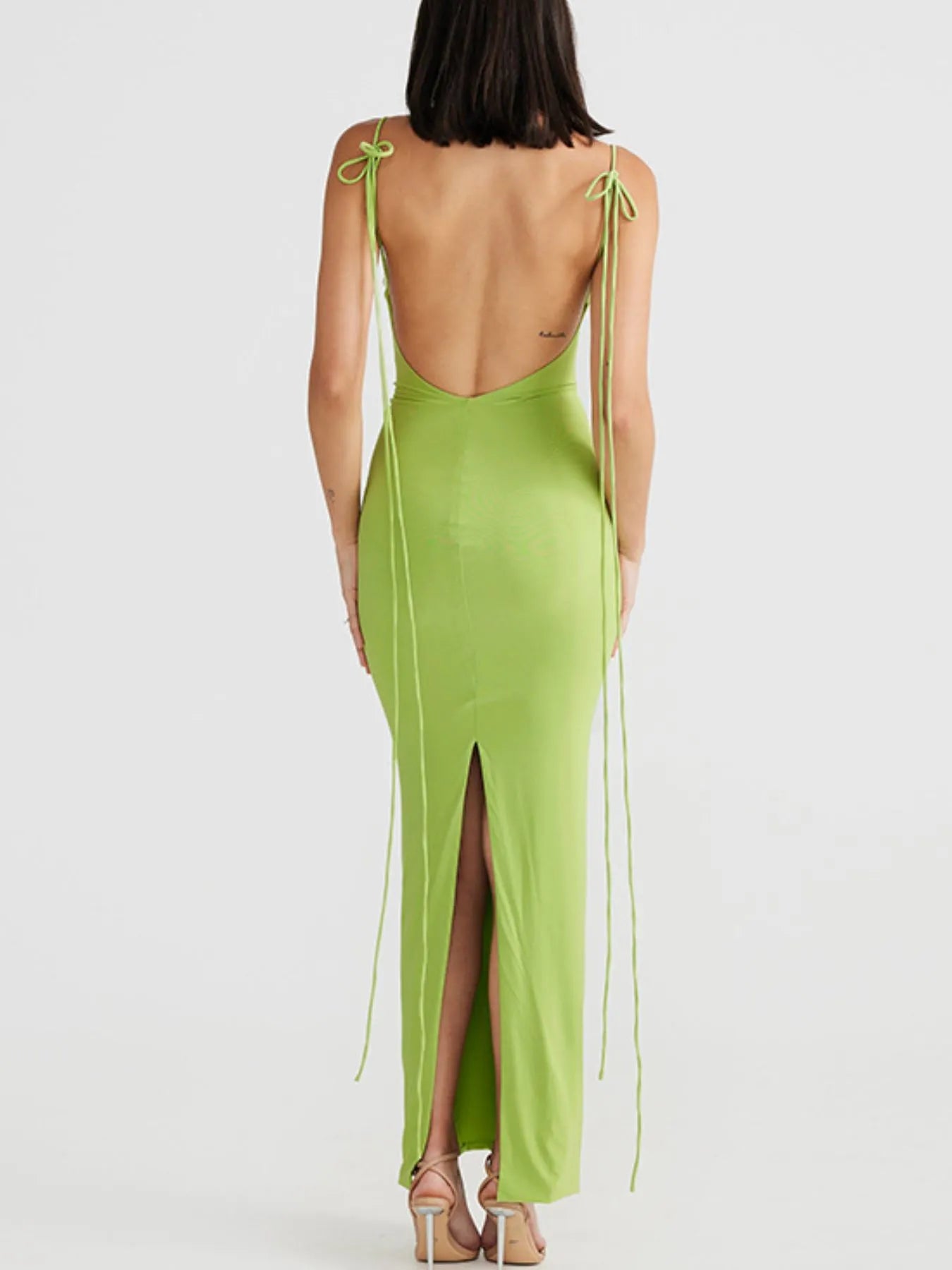 Backless Slit Sleeveless Bodycon Maxi Dress - Maxi Dress by Trendsi | Available at Handbags Specialist Headquarter