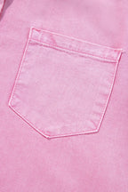 Button Down Short Sleeve Denim Dress - Women / Jeans & Denim by Trendsi | Available at Handbags Specialist Headquarter