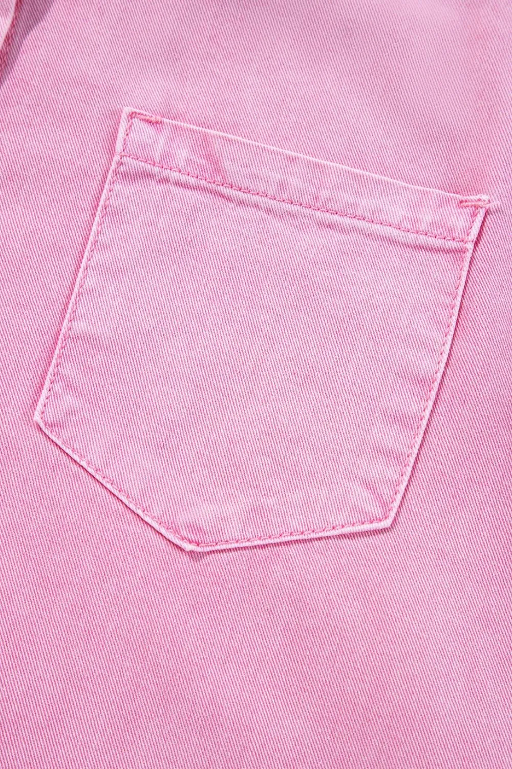 Button Down Short Sleeve Denim Dress - Women / Jeans & Denim by Trendsi | Available at Handbags Specialist Headquarter