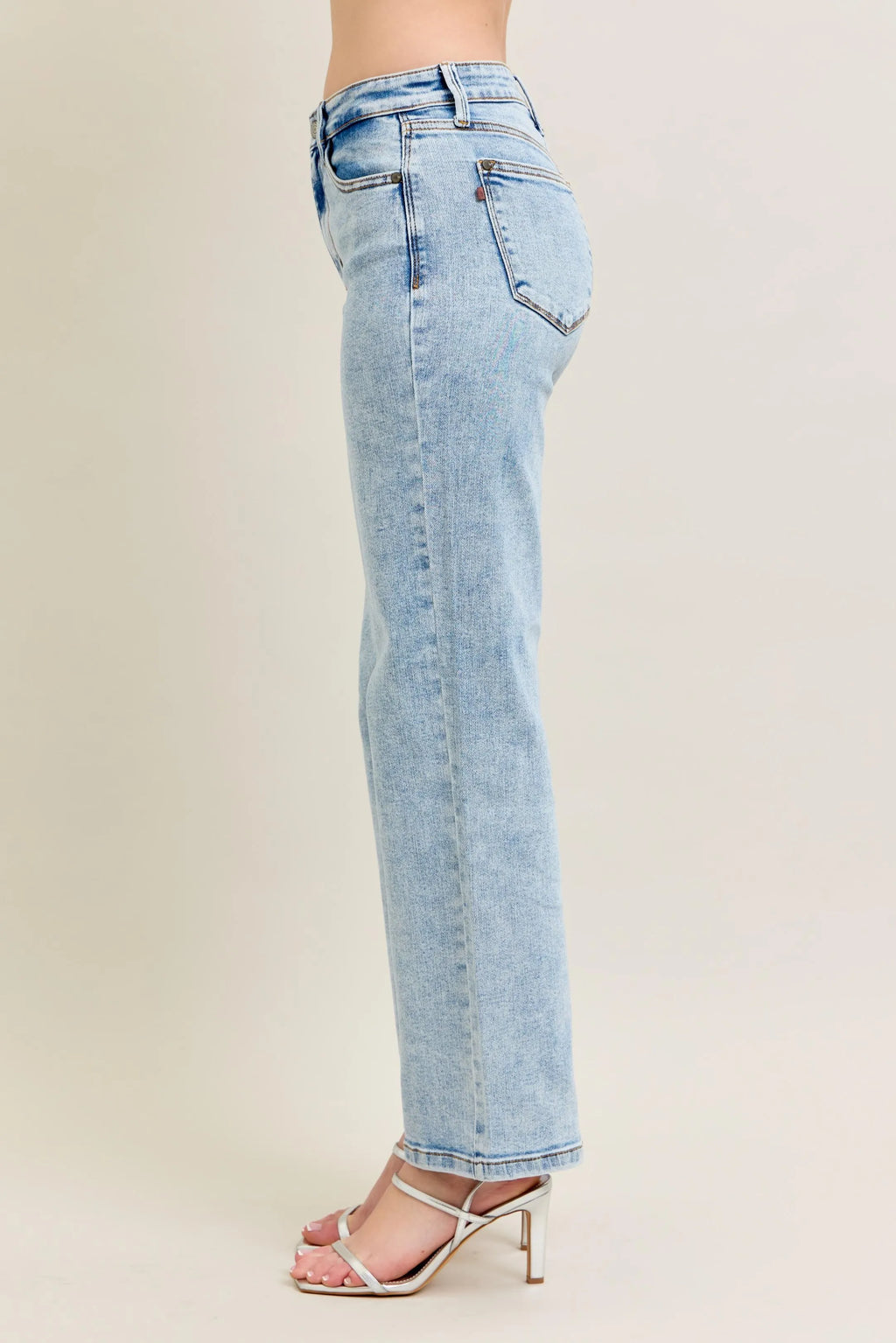 Judy Blue Full Size High Waist Stone Wash Straight Jeans Plus Size - Women / Jeans & Denim by Trendsi | Available at Handbags Specialist Headquarter
