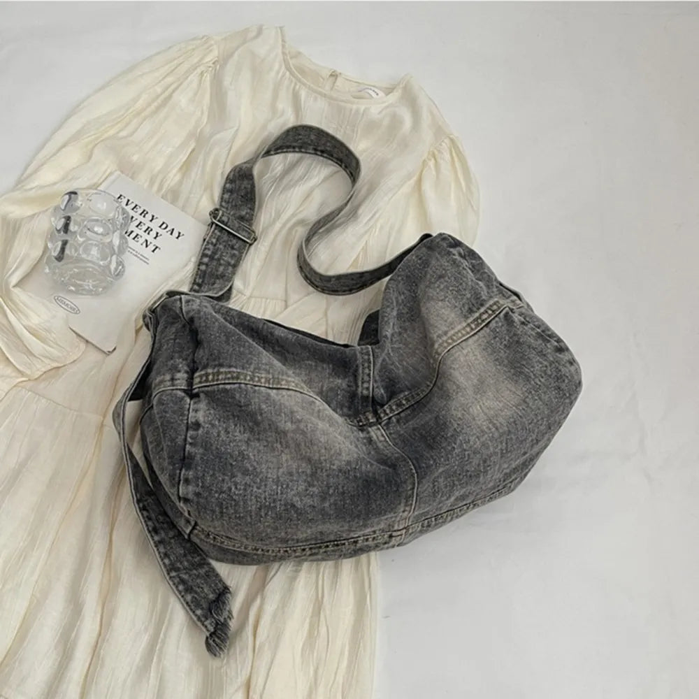 Adjustable Strap Denim Tote Bag - Tote Bag by Trendsi | Available at Handbags Specialist Headquarter