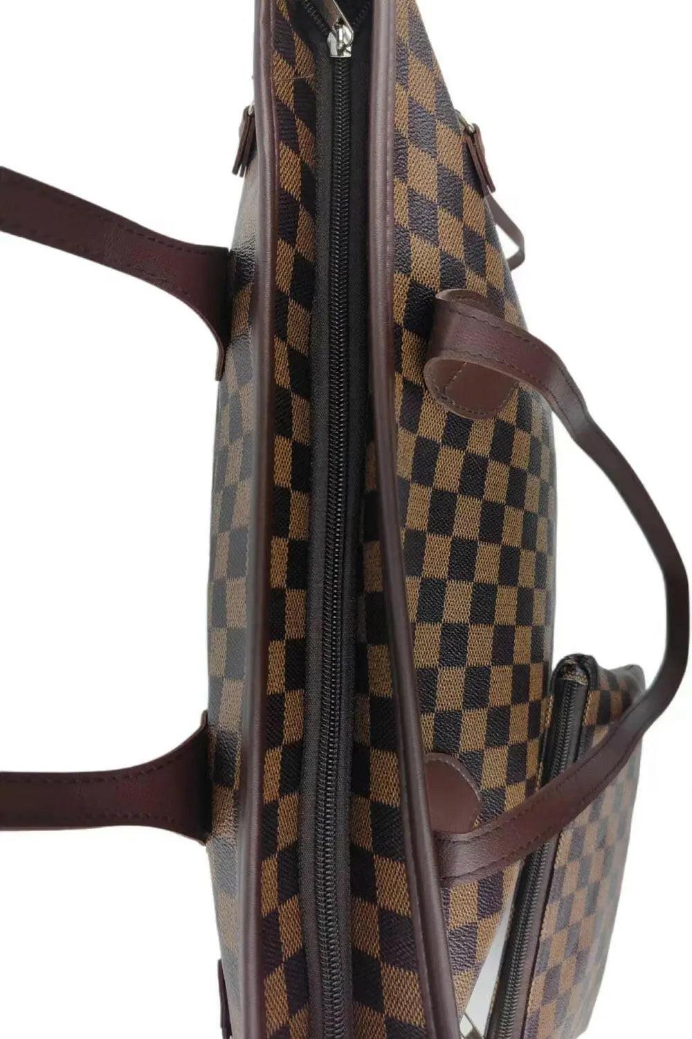 Checkered PVC Two-Piece Bag Set - Tote Bag by Trendsi | Available at Handbags Specialist Headquarter