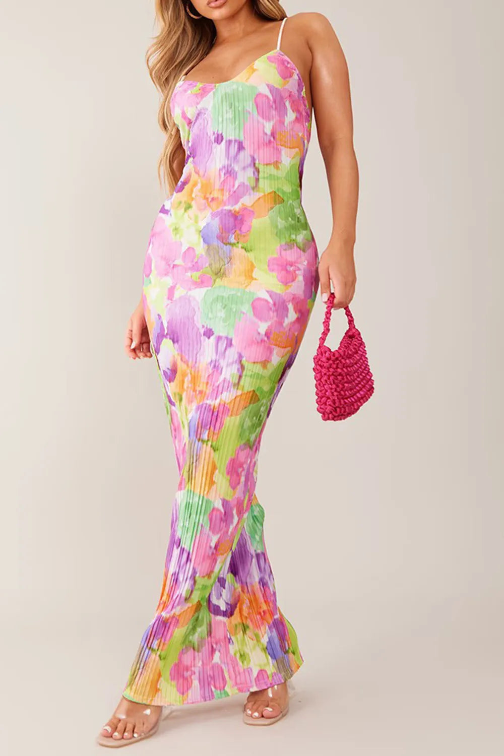 Backless Printed Maxi Cami Dress - Maxi Dress by Trendsi | Available at Handbags Specialist Headquarter