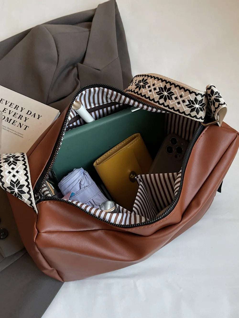 PU Leather Adjustable Strap Crossbody Bag - Crossbody Bag by Trendsi | Available at Handbags Specialist Headquarter