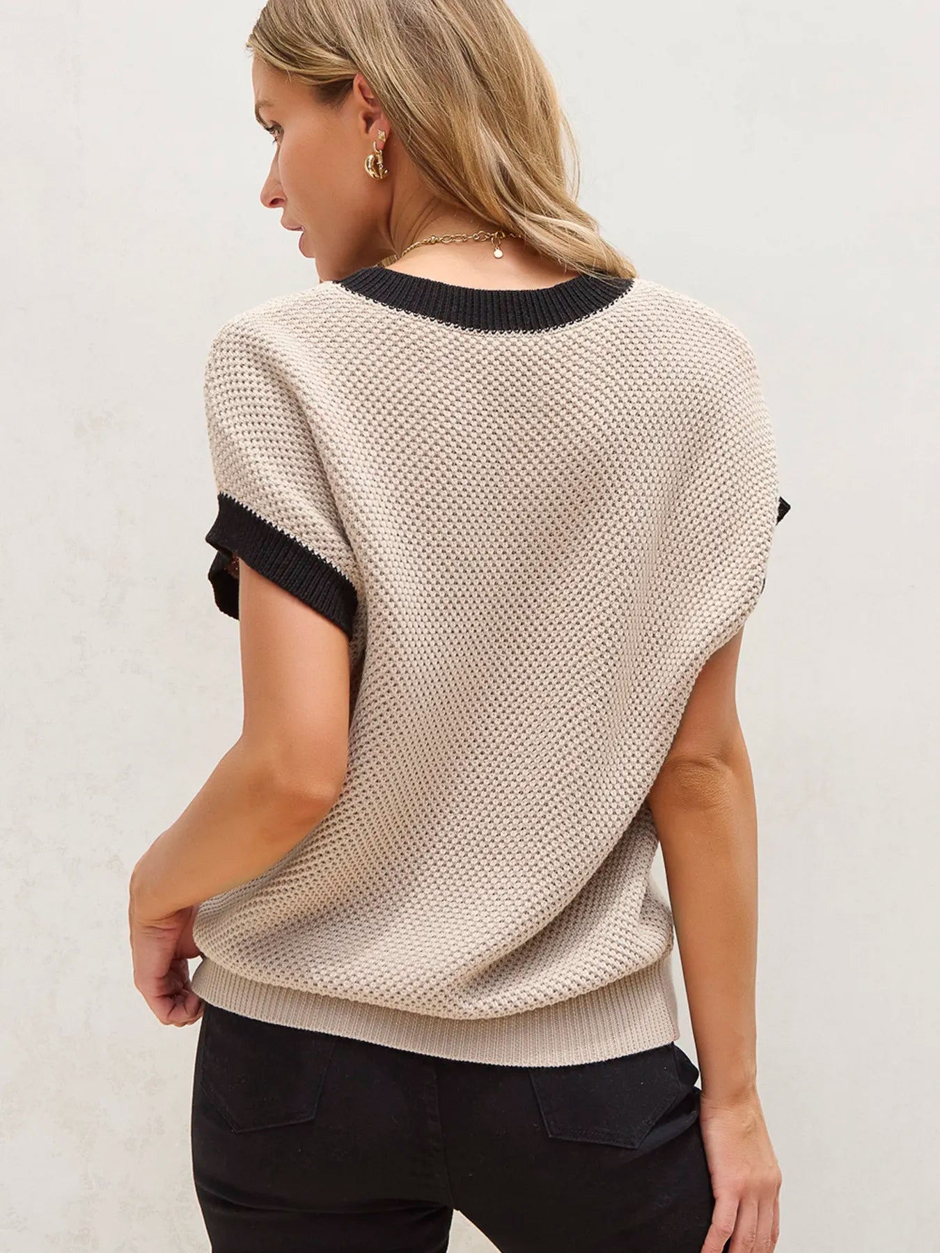 Howdy Cowboy Hat Embroidered Short Sleeve Sweater - Tops by Trendsi | Available at Handbags Specialist Headquarter