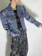 Men's Washed Zip Up Denim Jacket - Men's jackets by Trendsi | Available at Handbags Specialist Headquarter