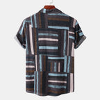 Men's Plus Size Short Sleeve Button-Down Casual Shirt - mens-shirts by Trendsi | Available at Handbags Specialist Headquarter
