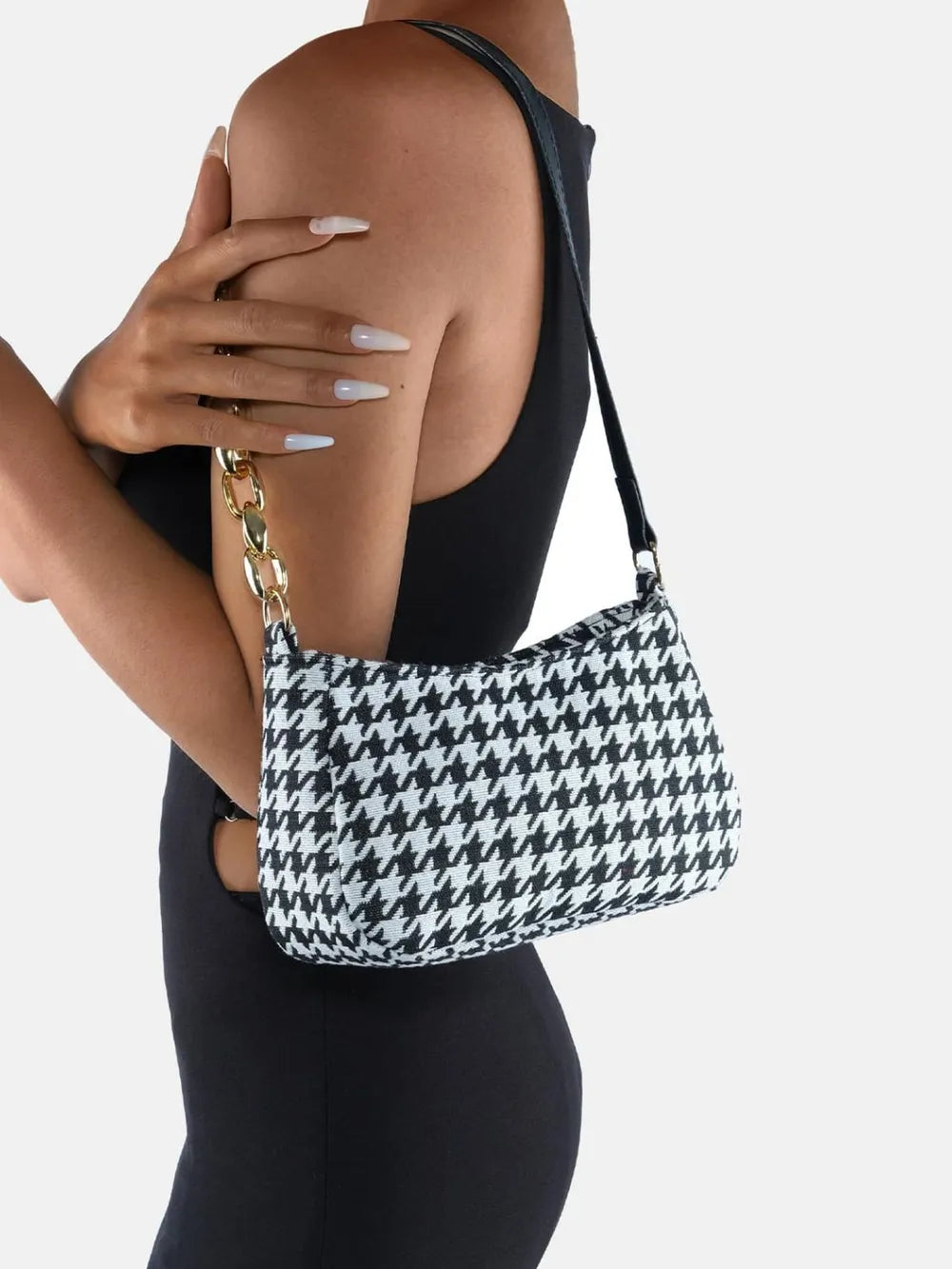Houndstooth Polyester Handbag - handbags by Trendsi | Available at Handbags Specialist Headquarter